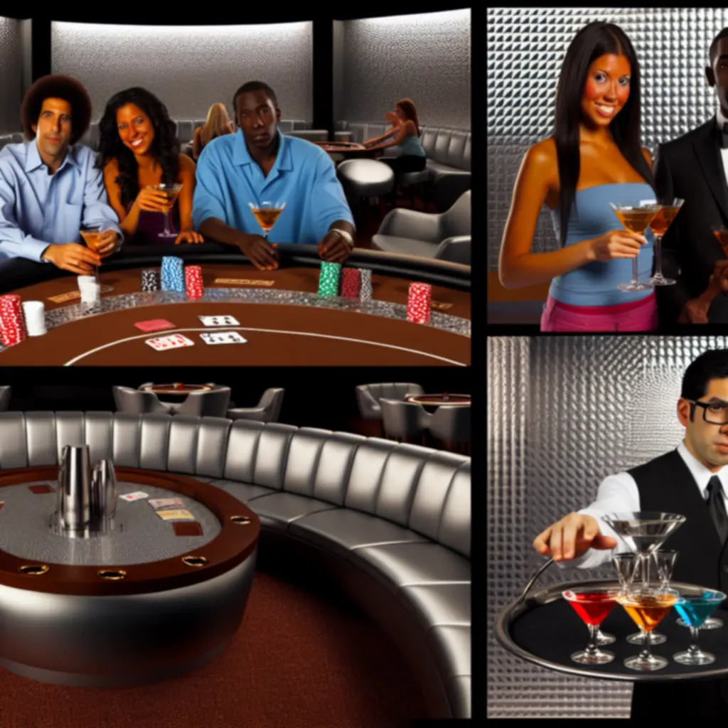 Exclusieve VIP pokertafel met luxe drankjes en intieme verlichting